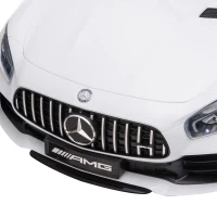 HOMCOM Coche Eléctrico para Niños Mercedes GTR Coche de Batería para Niños de +3 Años 12V Mando a Distancia 105x58x45 cm Blanco(m-9)