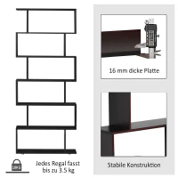 HOMCOM Standregal 6 Fächer CD DVD Raumteiler Wandregal Bücherregal Wandregal Büro Regal 80x24x191 cm(m-6)