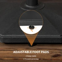 Outsunny 18kg Patio Parasol Base, Garden Concrete Umbrella Base, Outdoor Umbrella Stand Holder for Parasol Poles 34mm, 38mm and 48mm, Black(m-6)