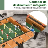 HOMCOM Futbolín con 22 Jugadores Juego de Mesa de Fútbol para Niños y Adultos con 2 Marcadores 98x42x62,5 cm Natural y Negro(m-7)