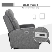 HOMCOM 150° Electric Reclining Chair, with USB port and Footrest - Charcoal Grey(m-7)