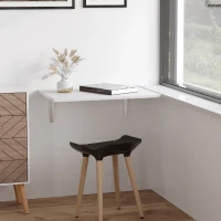 HOMCOM Table Murale Rabattable Cuisine Bureau MDF 60L X 40Lcm Blanc(m-2)