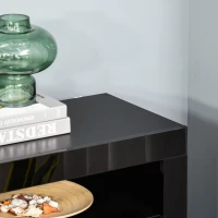 HOMCOM LED Storage Cabinet, Cupboard with High Gloss Front and RGB Lighting, Modern Sideboard for Entryway, Dining Area, Living Room, Black(m-8)