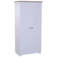 HOMCOM Armario Mueble Almacenaje Organizador Madera para Dormitorio Salón 2 Puertas 4 Estantes Multiusos 80x48x172cm Blanco(m-1)