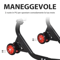 DURHAND Cavalletto Alzamoto Posteriore Universale e Regolabile Cavalletto Spostamoto per Moto Sportive Fino 200kg Nero(m-5)
