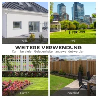 Outsunny Gartenbank im Vintage-Design, 2 Sitzer, wetterbeständig, mit Mosaiksteinen, 121 cm x 52 cm x 93 cm, Mehrfarbig(m-6)