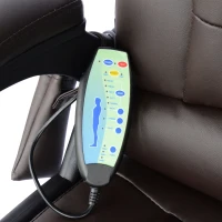 HOMCOM Silla de Oficina y Escritorio Regulable en Altura Reclinable 135° y Función Basculante Con Calefacción y Función Masaje con 5 Programas y 6 Puntos Vibratorios 62x68x111-121cm Hasta 120kg Marrón(m-7)