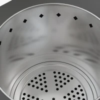 Outsunny Feuerschale Feuerstelle Feuertonne, inkl. Schürhaken, 45 x 38,8  x 46,5 cm, Silber + Schwarz(m-8)