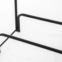 HOMCOM Estante de Leña para Chimenea 122x35x122 cm Soporte para Leña de Metal para Exterior e Interior Carga 150 kg Negro(m-8)