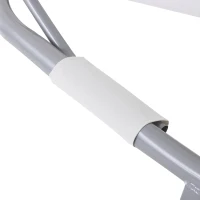 Outsunny Bain de Soleil 2 Places lit de Jardin Design Contemporain Toit réglable 2 roulettes 2 oreillers Acier époxy Polyester crème(m-9)