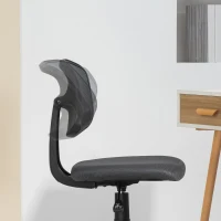 HOMCOM Silla de Oficina sin Brazos Silla de Escritorio Giratoria con Respaldo de Malla Transpirable Altura Ajustable Gris(m-8)