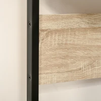 HOMCOM Schreibtisch Bürotisch Computertisch mit Stecktafel Kabelmanagement-Loch für Zettel Pendant Spanplatte Metall Naturholz+Schwarz 110 x 48 x 90 cm(m-8)