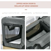 PawHut Oxford Fabric Folding Pet Carrier Bag Grey(m-6)