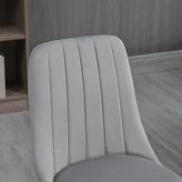 HOMCOM Sedie da Cucina Imbottite, Set 4 Pezzi in Poliestere e Acciaio, 47x55x86 cm, Grigio(m-8)