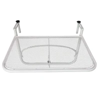 Outsunny Balkonhängetisch Gartentisch höhenverstellbar viereckig Terrasse Metall Weiß L60 x B56,5 x H45 cm(m-15)