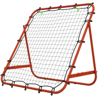 HOMCOM Adjustable Rebounder Net Kickback Target Goal for Teens Adults Training, Red(m-11)