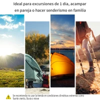 Outsunny Tienda de Campaña para 3-4 Personas Impermeable 2000mm Tienda Iglú Familiar Portátil con 2 Dormitorios 2 Puertas para Trekking Camping Playa Aventura 480x220x190 cm Verde(m-8)
