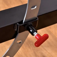 HOMCOM Hantelbank Kraftstation mit 3 Stufen verstellbarem Sitzpolster Trainingsbank Gewicht bis 200 kg Stahl Kunstleder Schwarz+Rot 150 x 60 x 50-127 cm(m-8)