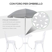 Outsunny Set da Giardino 3 Pezzi in Alluminio con 2 Sedie 42.5x47.5x89 cm e Tavolino Rotondo Ø60x67 cm, Bianco(m-6)