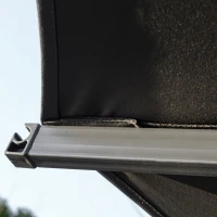 Outsunny Sonnenschirm Ø298 cm Kurbelschirm Ampelschirm mit Kurbelvorrichtung Sonnenschutz Alu Roma Schirm Neigungswinkel verstellbar Dunkelgrau(m-9)