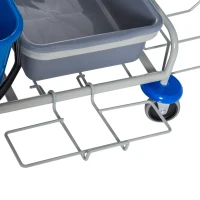 HOMCOM Carrello per Pulizie Professionale Multiuso con 4 Secchi Rotelle Borsa di Tela 118 × 73 × 103cm(m-8)