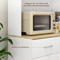 HOMCOM Küchenschrank Küchenbuffet Hochschrank, 1 Schublade, 1 Regal, 80 cm x 40 cm x 180 cm, Weiß(m-6)