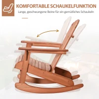 Outsunny Adirondack Gartenstuhl Schaukelstuhl Schaukelsessel Gartensessel Gartenmöbel Balkonstuhl Natur 77 x 94 x 97 cm(m-4)