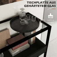 HOMCOM Konsolentisch mit 2 Regalen, Flurtisch, Flurkonsole, Schwarz(m-5)