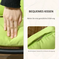 Outsunny Rattan Terrassengarnitur, 3-teilig, Sitz- und Rückenkissen, Kunstrattan, Metallrahmen, Grün(m-5)