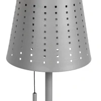Outsunny Solar Tischleuchte, dimmbar, wetterfest, für Indoor & Outdoor, Metallständer, Ø14 x 30 cm, Grau(m-8)