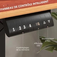 Vinsetto Bureau assis-debout électrique réglable en hauteur avec fonction mémoire, bureau réglable en hauteur 72-116 cm(m-5)