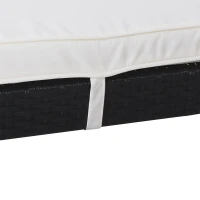 Outsunny Conjunto de 2 Tumbonas de Jardín Tumbonas de Ratán PE Reclinable en 5 Posiciones para Terraza Patio 196x65x22 cm Negro(m-8)