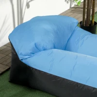 Outsunny Hamac Gonflable Chaise Longue transat Gonflable Pliable avec sac de transport pour Le Camping, la Mer, la Plage(m-9)