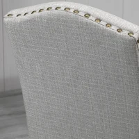 HOMCOM Juego de 2 Sillas de Comedor Cocina con Respaldo Alto de Remaches y Patas de Madera Almohadillas Ajustables 51x64x99,5 cm Gris(m-8)