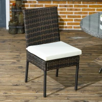 Outsunny Set of Two Armless Rattan Garden Chairs - Brown(m-7)