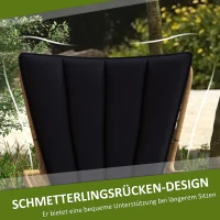 Outsunny Bistro-Set Balkonmöbel-Set Balkonmöbel, Boho-Stil, wetterbeständig, 76 x 66 x 96 cm, Schwarz(m-6)