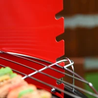 Outsunny Holzkohlegrill Rundgrill Standgrill auf Rollen mit Gitterrost BBQ Metall Rot L51 x B70 x H75,5cm(m-9)