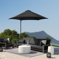 Outsunny 2.5m Rotating Cantilever Parasol - Black(m-8)