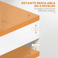 HOMCOM Aparador Armario de Cocina con 2 Puertas Cajón y 3 Estantes Abiertos para Salón Comedor 110x29,5x82 cm Blanco(m-5)