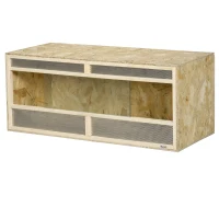PawHut Terrarium en bois OSB pour reptiles avec porte coulissante en verre - 120 x 50 x 50 cm naturel(m-11)