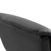 HOMCOM Relaxsessel mit Hocker Fernsehsessel Polstersessel 360° drehbar 145° neigbar mit Retro-Design Chesterfield PU-Bezug Holzverkleidung Metallfuß Schwarz 82 x 83 x 110 cm(m-8)