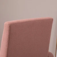 HOMCOM Silla Mecedora Tapizada en Franela Sillón Balancín Relax con Asiento Reposabrazos Acolchados y Pies de Madera de Caucho Ideal Lactancia 72x75x105 cm Rosa(m-8)