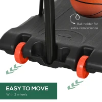 SPORTNOW Height Adjustable Basketball Hoop and Stand with Firm Backboard and Weighted Base, Portable Wheels, Yellow(m-6)