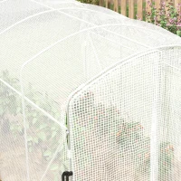 Outsunny Polytunnel Greenhouse Walk-in Grow House with UV-resistant PE Cover, Door and Galvanised Steel Frame, 2 x 2 x 2m, White(m-7)