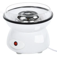 HOMCOM 450W Electric Candyfloss Machine Kit Non-Stick Plates Fairground Fun Children Adult Party Gift Home Sweet Metal Body w/ Accessories White(m-1)