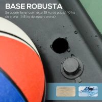 HOMCOM Canasta de Baloncesto para Exterior Altura Ajustable 160-210 cm con Ruedas y Base Rellenable 76x48x254 cm Negro(m-5)