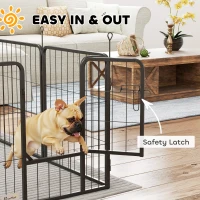 PawHut 12-Panel Solid Dog Playpen with Doors, for Small Dogs, 60cm High, Black(m-5)