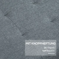 HOMCOM Sitzbank mit Stauraum, Ottomane, Flurbank, Knopfheftung,125,1 cm x 48,9 cm x 41,3 cm, Grau(m-5)