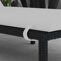 Outsunny Cuscino per Sdraio e Lettino Prendisole in Tessuto con Lacci di Fissaggio, Grigio Chiaro(m-9)