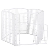 PawHut Recinto per Animali Domestici Animali Domestici PP Ф135 x 95A cm Bianco(m-10)